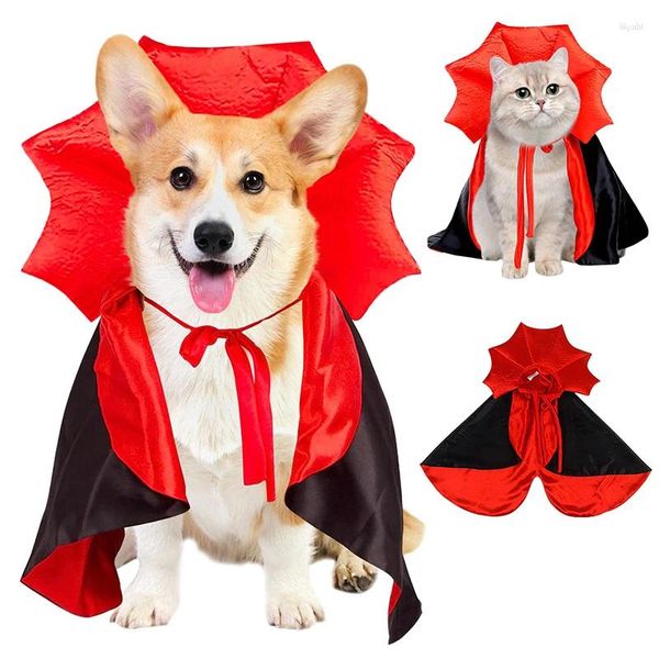 Vestuário de cachorro gato vampiro capa de cosplay engraçado trajes de halloween mantle pet roupas de estimação capa para cachorrinho pequeno