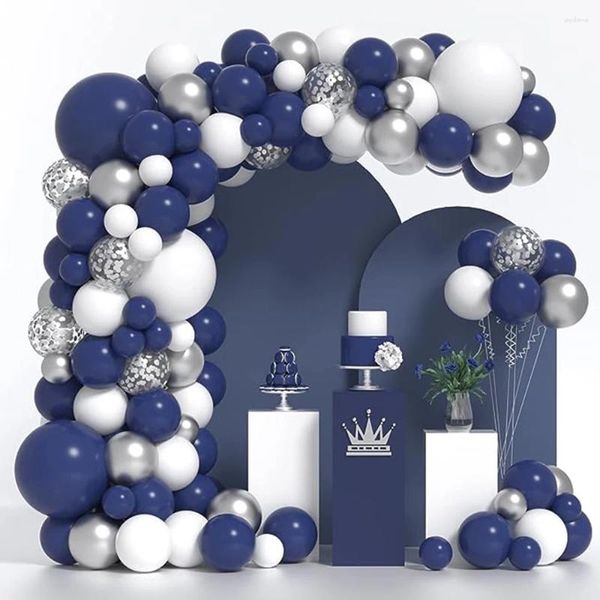 Decorazione per feste blu scuro Blu Blue ARCH KIT ARCHIO BIANCO SIGILY CONFETTI PALLONE DI GUARLA DI BAGNA DI BAGNI BASSIONI COMPLEANNO BASSO