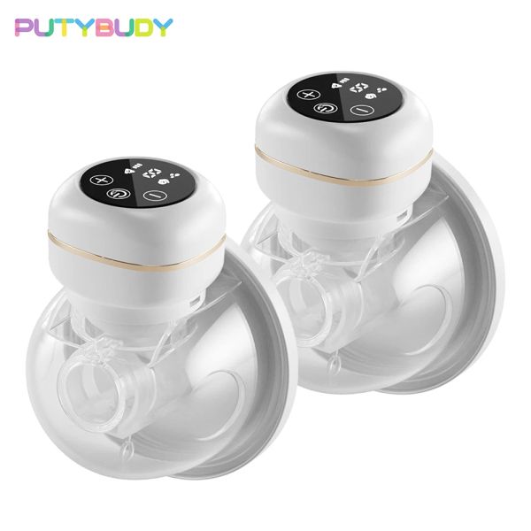 Melhor 2/1pcs Bomba de mama vestível Bomba de mama elétrica Mãos livres Flue ruído Milter de leite com flange de silicone de 26 mm para amamentação