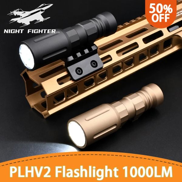 Lights PLHV2 ручная фонарик 1000 Lumens Lumens Modlit Tactical Flashlight Высокая мощность Mlok Keymod Picatinny Mount Dual Funcation Switch