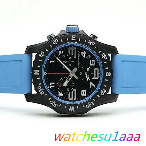 Luxury's Men's Watch Japan Super Quartz Endurance Pro Cronografo 48mm Avenger Hurricane Blue Blue Rubber 1884 Uomini orologi di vetro HardEx Glass