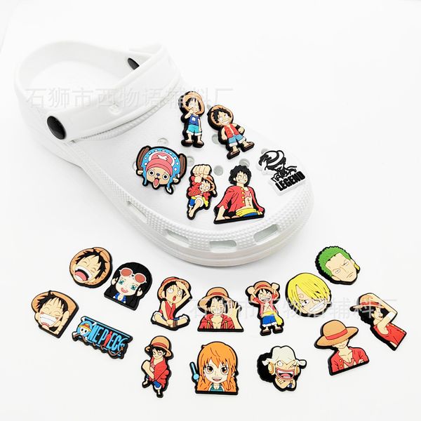 Incidente Comic One Piece Charms Anime Chanms Wholesale Memorie d'infanzia Funny Gift Charms Accessori per scarpe Accessori per scarpe Pvc DECORAZIONE Fibbia di gomma morbida