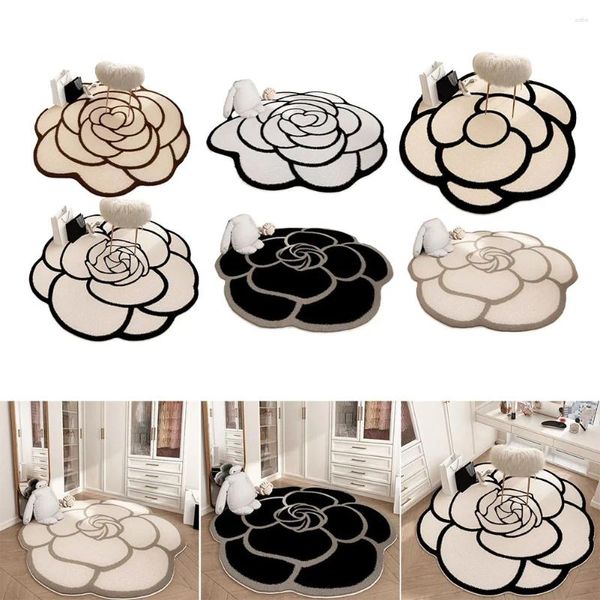 Teppiche 1pcs 40 cm Blumenteppich französischer Creme Stil Chinesischer Lotus Bodenmatte Decke Cloakroom Nicht-Schlupf-Badezimmer Teppiche