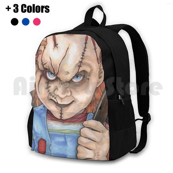 Rucksack Chuky Horor Outdoor Wanderfahrten Klettern Sporttasche Baby Skull Scary Filme Populer