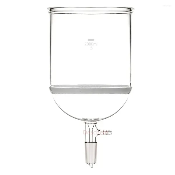 2000ml 24/40 Glass Buchner Funil 2L 3# Funnels de filtro de núcleo Adaptador de vácuo de 10 mm