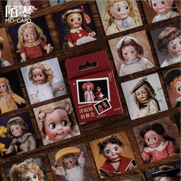 Geschenkverpackung 45 pro Schachtel Schönes süßes Puppen -Prom Retro Pocket Sticker Scrapbooking Memo Aufkleber Versorgung für die Schule