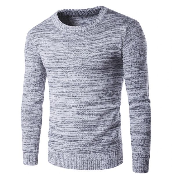 Suéteres Novo Pulloves de tricô masculino de 2018 Sweater Casual Manga longa Oneck Sweater Wool Slim PLUS TAMANHO CINZ