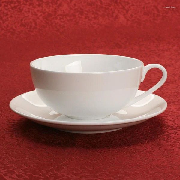 Ciotole 45% in polvere ossea standard europeo standard fine porcellana in porcellana latte tazza di caffè artigianale con la bocca grande del piattino