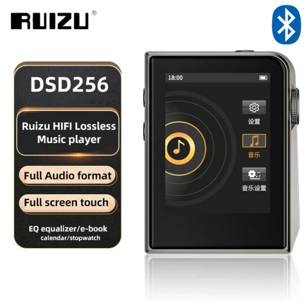 Игрок Ruizu A58 Bluetooth MP3 -плеер Hifi Music Player DSD256 Полный формат Декодирование поддержки Walkman Eque Evalizer Ebook TF Card