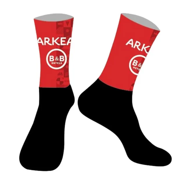 Socken Laser Schnitt ein Paar 2024 Arkea BB Hotel Team Radsportsocken Antislip Bike Racing Miti atmungsaktiv für Männer und Frauen