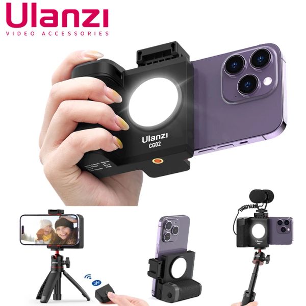 Attacchi Ulanzi CG02 Handie Selfie Grip Riempimento Mobile Phone Antishie Self -Booster Support Bluetooth per iPhone Android