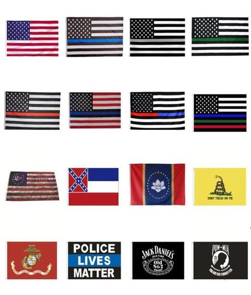 New Home America estrela e listras bandeiras da polícia 2ª Emenda Vintage American Flag Polyester USA Banners Confederados ZZA71038371934