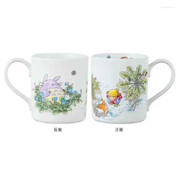 Coffeware Setleri Cartoon Premium Bone China Coffee Cup Serası Hediye Kutusu Çay Seti Lüks Yüksek End