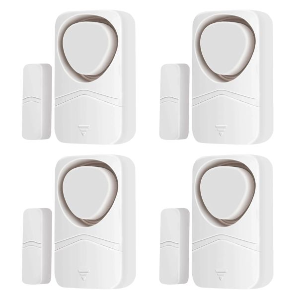 Türklingeln 4PCS Sicherheitsalarm für Türsensor Alarm für Kinder Haustiere Sicherheit für Fensteröffnungen Eingeben in Alarm Store Begrüßung Glockenalarm