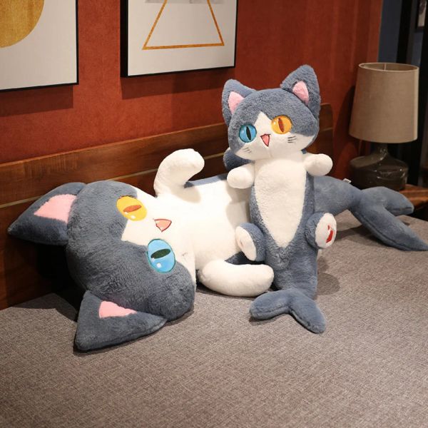 Игрушки пушистые преобразование акулы в форме кошки плюшевые игрушки фаршированные милые кошечные куклы