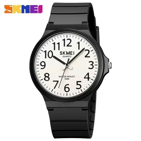 Skmei Quartz Watch Мужчины Женские наручные часы Дизайнерские часы TPU ремешок водонепроницаемые модные часы чистый классический коммерческий