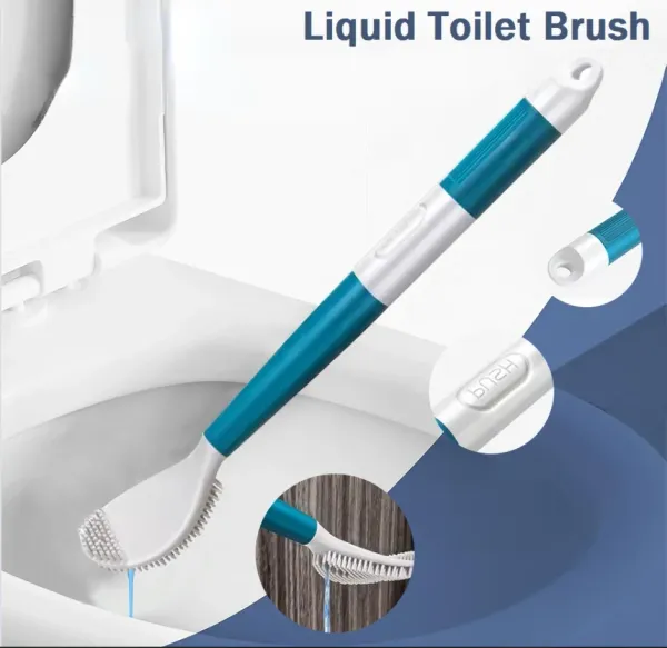 Tutucular Silikon Tuvalet Fırçası Deterjan Doldurulabilir Tuvalet Kasesi Temizleyici Fırça Derin Temizleme Banyo Aksesuarları için Kanca ile