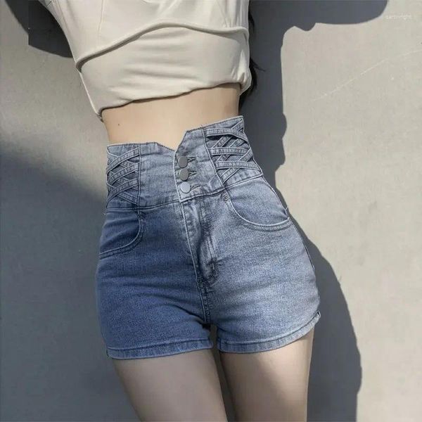 Shorts da donna jeans pantaloni corti in cotone per le donne per indossare bottino in denim ad alto contenuto di denim magro design sexy elegante in stile coreano XL