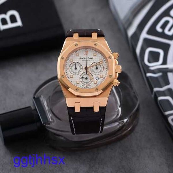 AP Classic Arms Watch Royal Oak Automatic Mechanical Mens Uhr 26022OR.OO.D088CR.01 Weiße Platte 18k Roségold