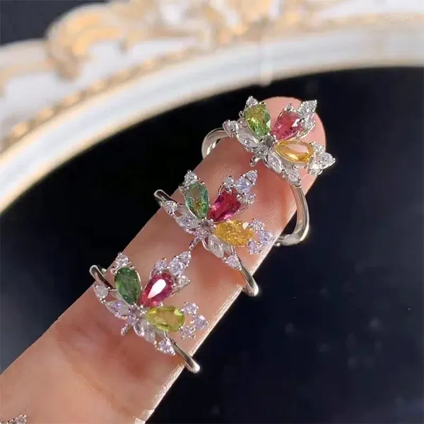 Ссылка браслетов S925 Натуральное турмалиновое кольцо открыто регулируемое модное лечение Рейки Шарм Ювелирные изделия Женщины Подарок 1 шт.