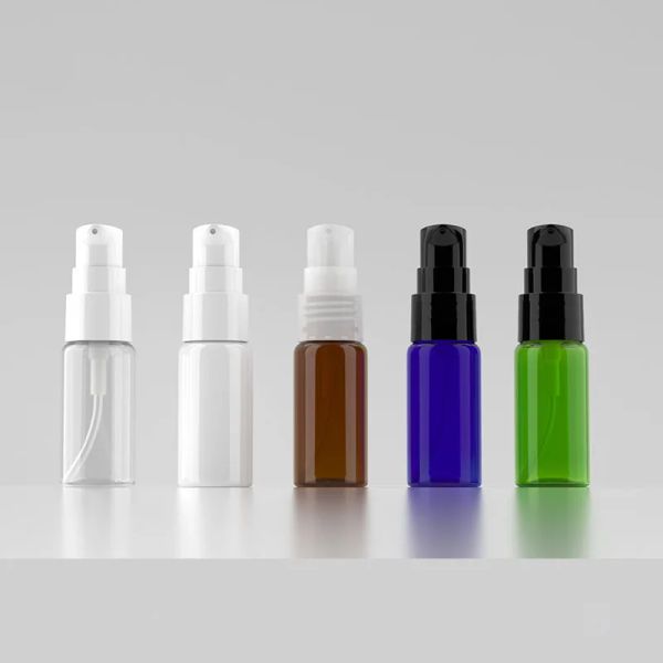 Bottiglie 50pcs 15 ml Mini bottiglie da viaggio vuoto Plastica con pompa lozione shampoo shampoo bottiglie all'ingrosso all'ingrosso da 0,5 once di cosmetici