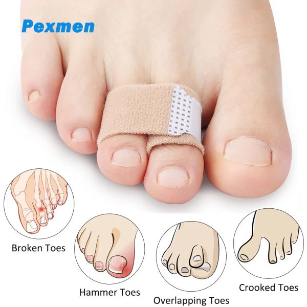 Behandlung Pexmen 1/2/5/10pcs Hammer Toe Glätterer Zehenschiene Kissen Bandagen zur Korrektur von krummen überlappenden Zehenschutzschutz