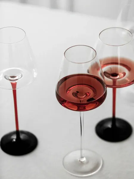 Vini da vino 2 pezzi di lussuoso designer rosso cristallo rosso champagne bicchiere premium in vetro a mano per feste di matrimonio el ristorante regalo