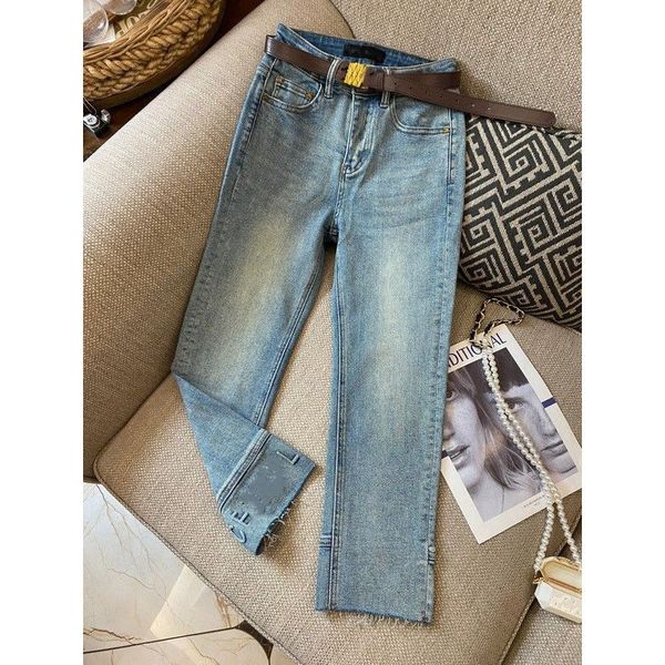 Designer pantaloni da donna in vita alta donna sciolta dritta jeans street casual gamba di denim pantaloni femminile quattro stagioni comodi pantaloni per pendolari