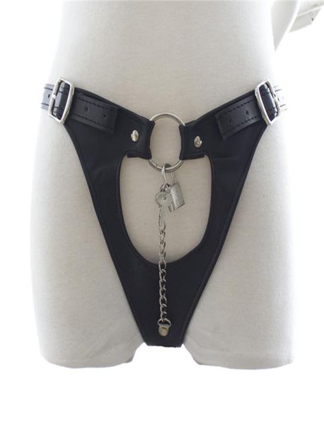 Belt Faux Leather Fe Sexy Fetiche Bondage Briefs com Lock Games Adult Games Sex Products For Women 179011095314