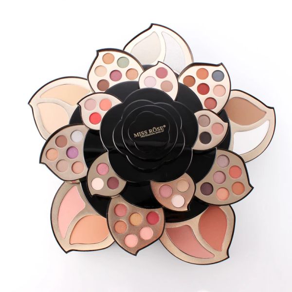 Conjuntos Miss Rose Black Rose Shape Multifunction Paleta de maquiagem Profissão completa Conjunto completo de maquiagem Conjunto de cosméticos à prova d'água Novo TSLM2