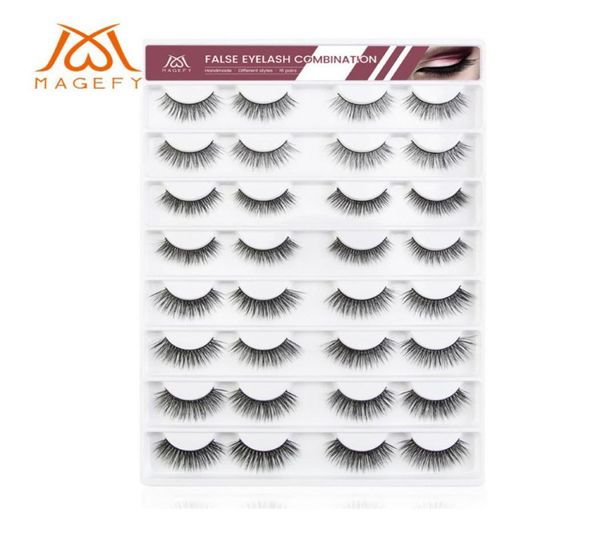 16 Paare Chemische Faser False Wimpern weiche und lange dicke natürliche Curling -Wimpern beliebte falsche Wimpern Make -up 4 Typen DHL Shi5670716