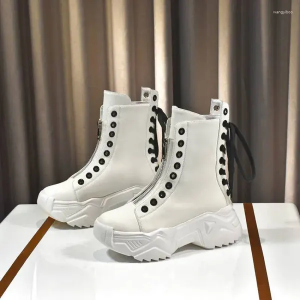 Gelegenheitsschuhe Frauen-Sneaker 2024 Herbstfrau Mode dick-Soled High-Top-Sport-Punk-Plattform Zapatillas Mujer