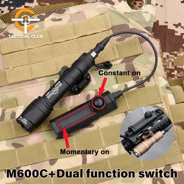 Lichter Taktisch Surefir M300A M600C Airsoft Weapons Pistole Light M4 AR15 Rifle Taschenlampe Scout Light Torch Remote Dual Druckschalter