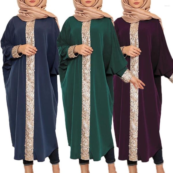 Этническая одежда мусульманские женщины Kaftan Long Dress Dubai Maxi Robe Ramadan Seadings свободно