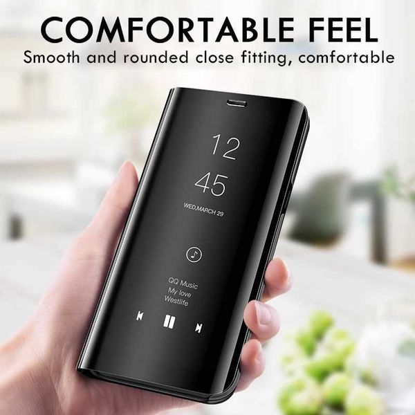 Mobiltelefonhüllen Smart Mirror Flip Phone Hülle für Samsung Galaxy A04 A05 A05S A14 A15 A22 A23 A24 A32 A33 A34 A35 A52 A53 A54 A55 5G Rückzug 240423