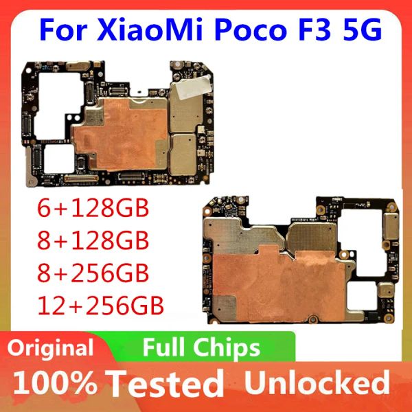Schede madre sbloccate originali per Xiaomi Poco F3 5G Global Version Logic Board 256GB 128GB Full chip per Xiaomi Poco F3 Placa