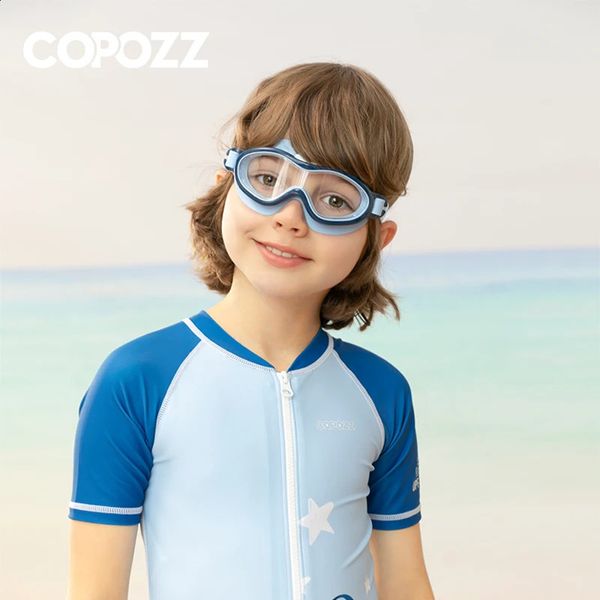 Coozz Kids Swim Goggles Anti Fog Crianças à prova d'água Adolescentes Big Quadro Nadando óculos de banho Garota menina 240417