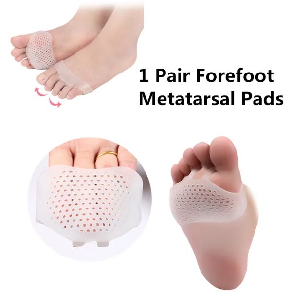Masaj 1pair jel ön ayak metatarsal ped silikon yüksek topuk ototikler ağrı kesici masaj yastığı ön ayak ayak bakım araçlarını destekler