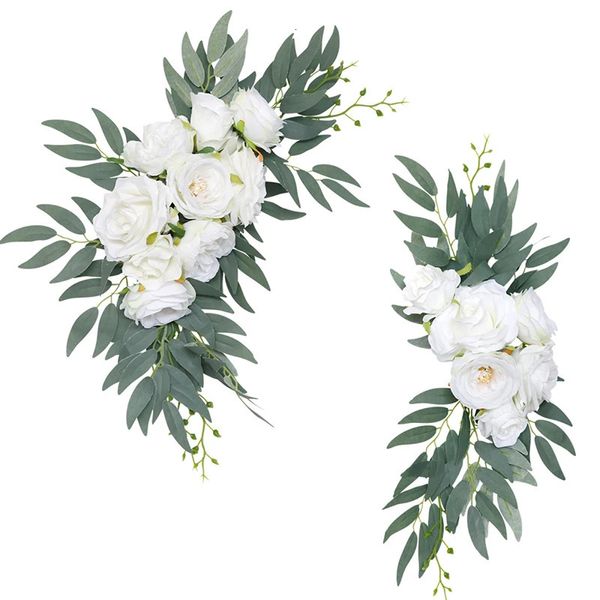 2 pezzi Fiori del matrimonio artificiale Ghirlanda Garland Belvenuta DOORE DECORAZIONE DEGIFICA ARCHI FINUCI FOOCHI FINESTRA