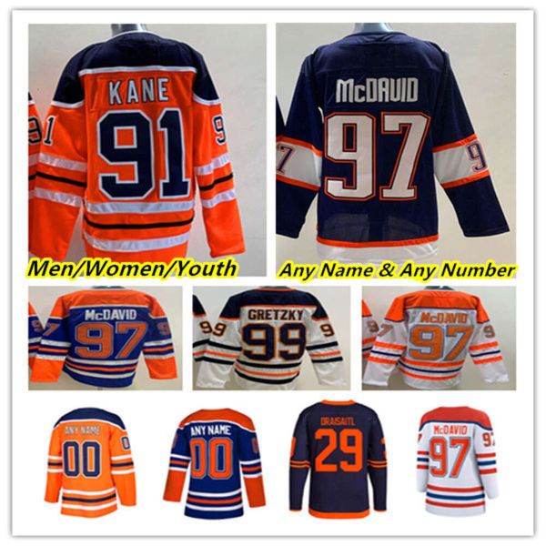 KOB Connor McDavid Jerseys de hóquei Jack Campbell Leon Draisaitl Darnell Nurse Zach Hyman Evander Kane Wayne Gretzky Ryan Nugent-Hopkins Cody