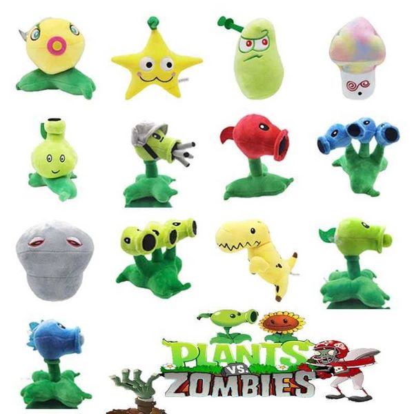 Peluş Bebekler 15-20cm Bitkiler Peluş Oyuncak Bebek Karikatür Anime Anime Figürleri Peashooter Kiraz Bombası Ayçiçeği Squash Split Pea Çocuk Hediyesi T240422