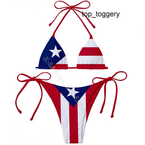 America Country Puerto Rico Venezuela Brasilien Flagge 3d Print Women Micro Bikini Set Sommer Beachwear Sexy Strandbadeanzüge 240105