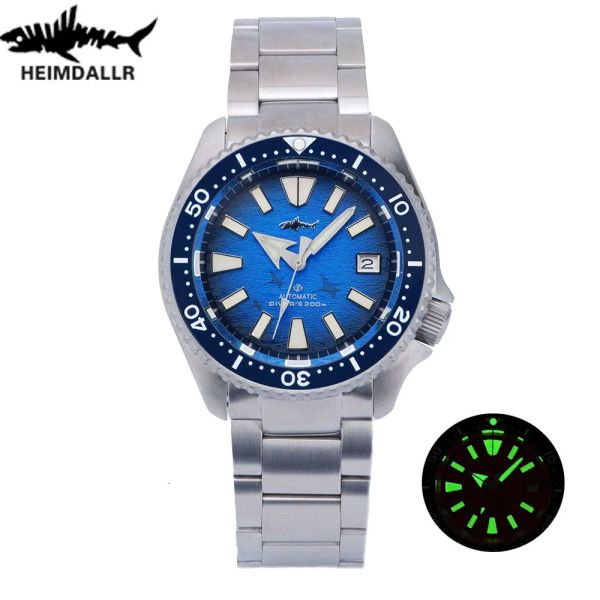 Kits Heimdallr Titanium skx007 Tauchwache für Männer Sapphire 20Bar C3 Luminous NH35 Bewegung Automatische mechanische Luxusuhr Reloj