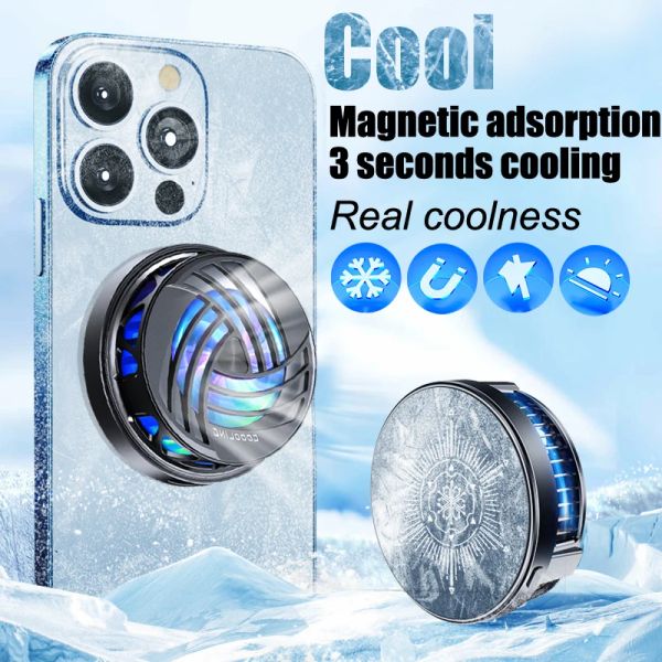 Cooler Magnetic Cooler für Gaming -Telefon für iPhone 12/iPhone 13/Black Shark 4/ROG/Xiaomi/Poco F3/Switch/Pad Schnellkühlung RGB Hintergrundbeleuchtung