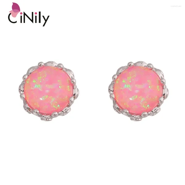 Bolzenohrringe Cinily Pink Orange Fire Opal Nacht mit stein versilberten Cocktailparty Vollgejnsames weibliches Geschenk