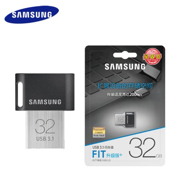 GUIDA SAMSUNG ORIGINALE FITPLUS USB 3.1 Drive Drive Flash Drive 32 GB 64GB 128GB 256 GB Mini Mini Stick USB Dispositivo USK U Disk Tiny FlashDrive