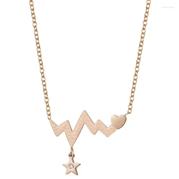 Colares pendentes 18k ouro prata rosa banhado aço inoxidável ECG BEARGELO AMOR JOWELS feminino