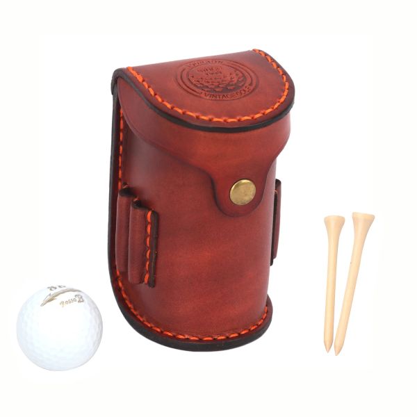 Сумки Tourbon Vintage Mini Portable Golf Ball Back Holder держит 2 шара Divot Dortle Doterder Devite Leather Leath