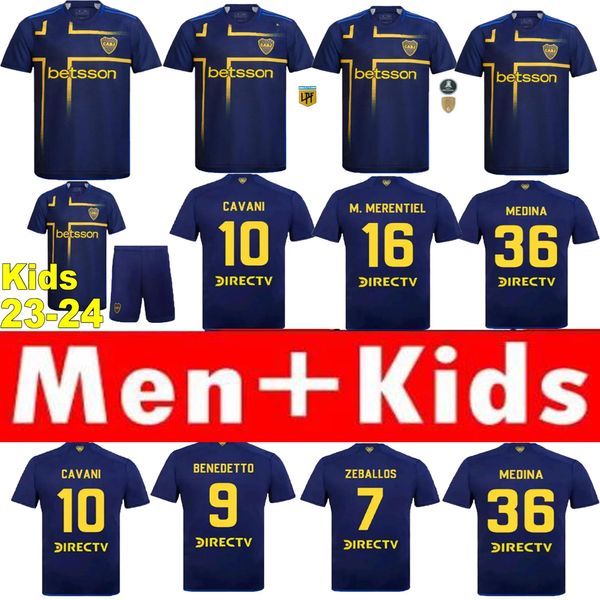 Boca Juniors wasserdichte und tränenresistente Fußballtrikots Special 2024 2025 Fußballhemden Männer Kinder Cavani Janson Medina Villa Fernandez Benedetto Zeballos