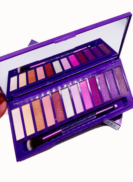 Ультрафиолетовые 12 цветов Палитра тени для век с брельчатыми тени для век палитра макияж для век.